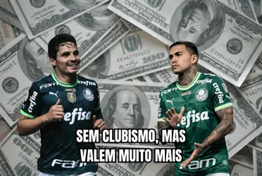 Os valores de mercado de Raphael Veiga e Dudu no Palmeiras