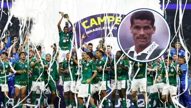 Elenco do Palmeiras comemora título